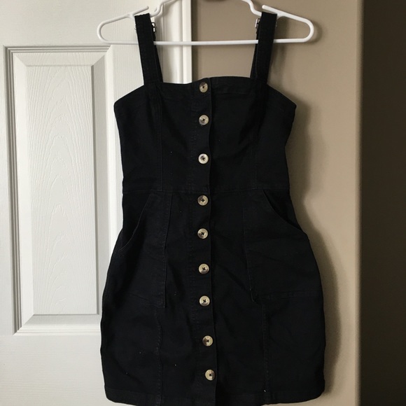 H&M Divided Black Denim Overall Dress - Picture 2 of 3